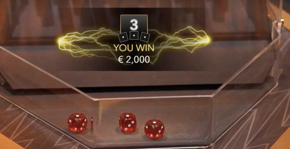 lightning dice 2000 euro win screenshot